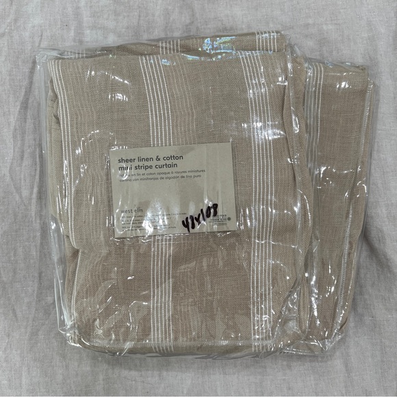 West Elm Accents West Elm Sheer Linen And Cotton Mini Stripe Curtains Poshmark